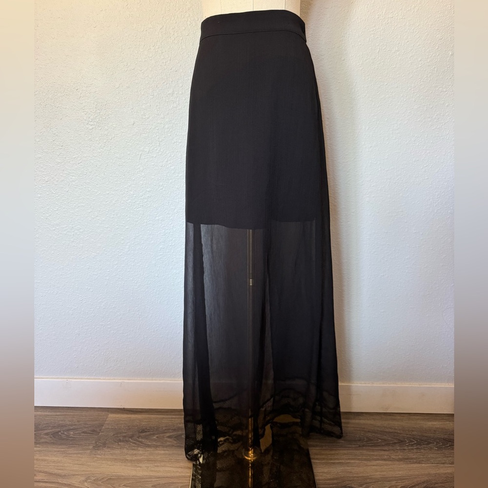 Black Sheer Maxi Skirt - Women